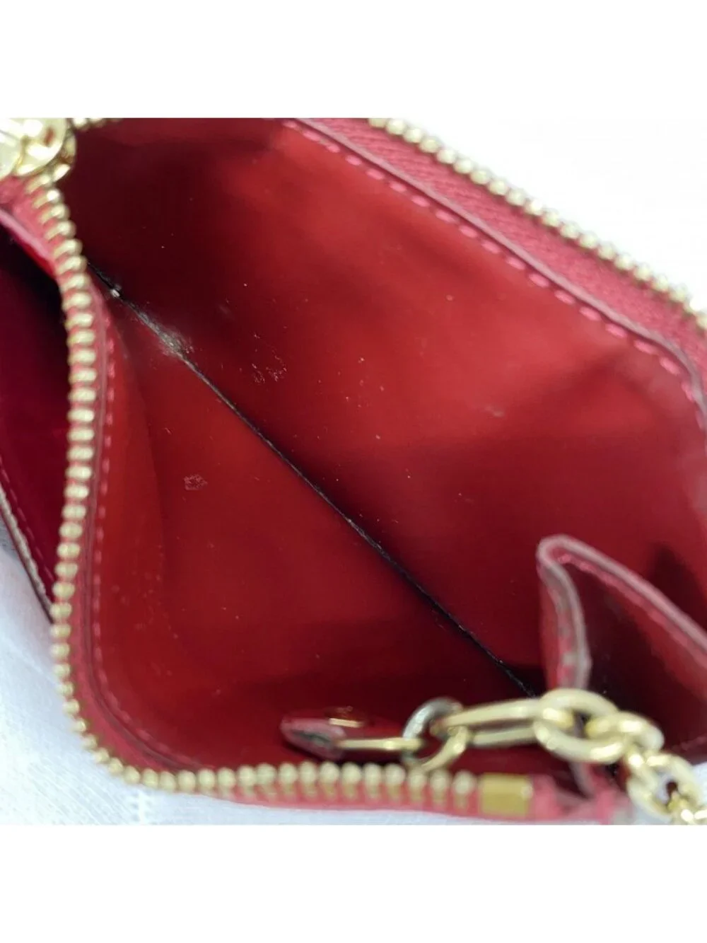 Louis Vuitton Coin Case Vernis Pochette Cles NM Pomme D'amour